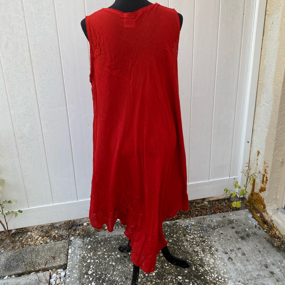 Beach by exist red hand painted beach dress - Picture 7 of 12